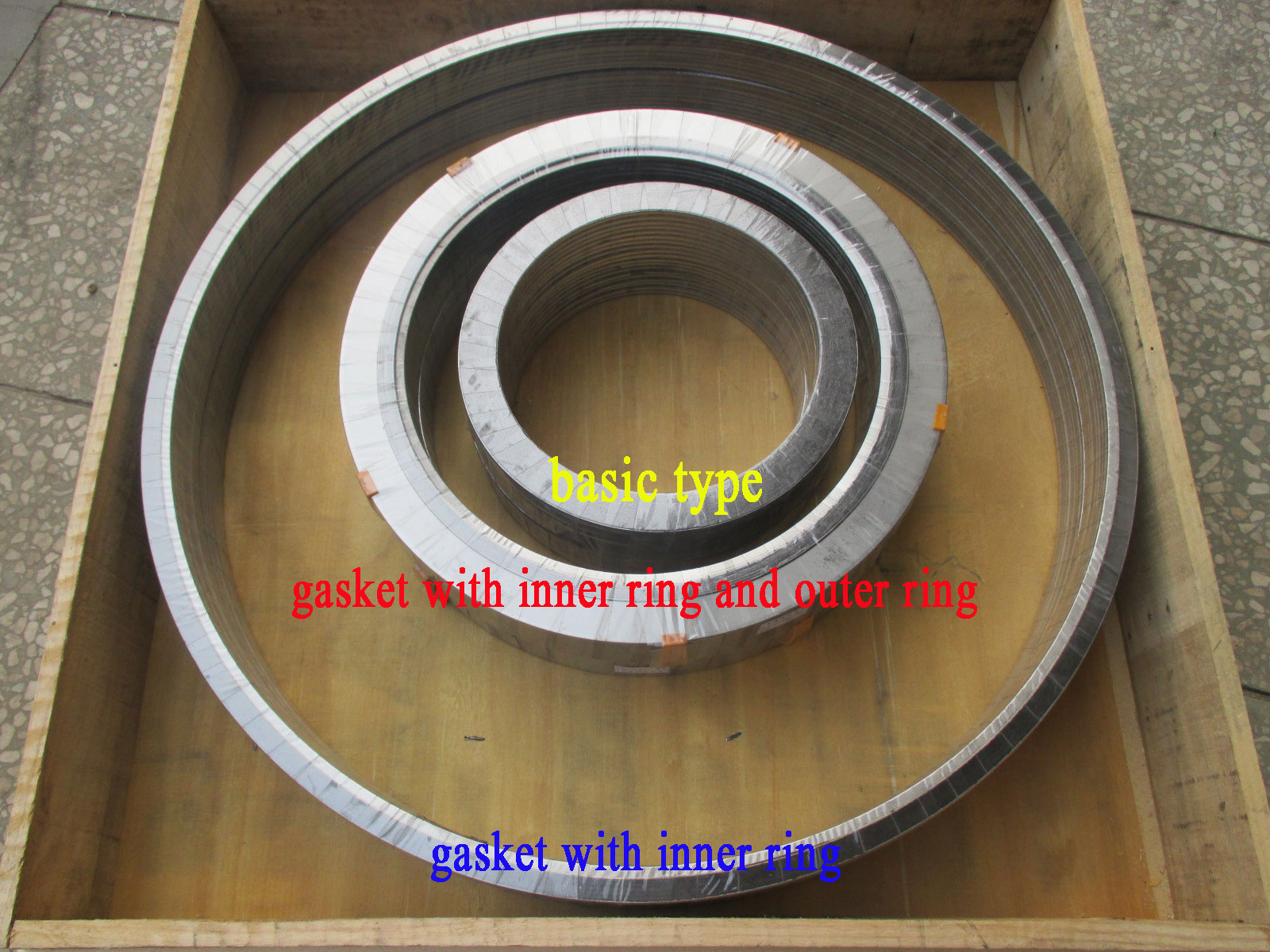 Metal spiral wound gasket type: A, B, C, D, E, F